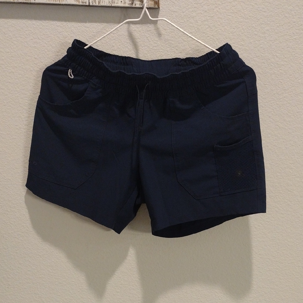 Blue Athletic Shorts with Elastic Waistband